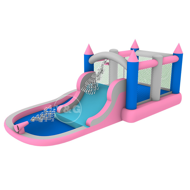 子供向けのピンクのウォーターパーク コンボ スライドY21-S10