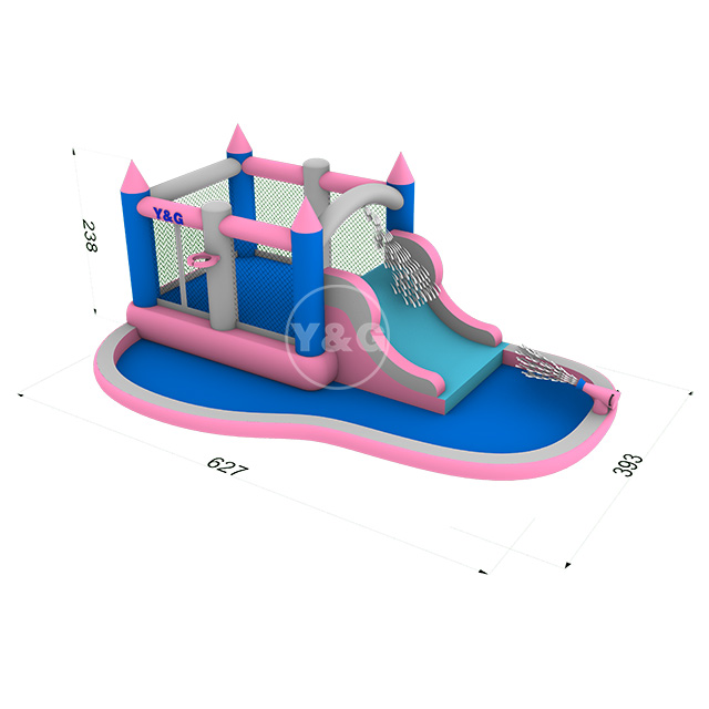 子供向けのピンクのウォーターパーク コンボ スライドY21-S10
