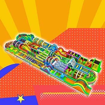 Rainbow Large Adult Blow up Obstacle Course